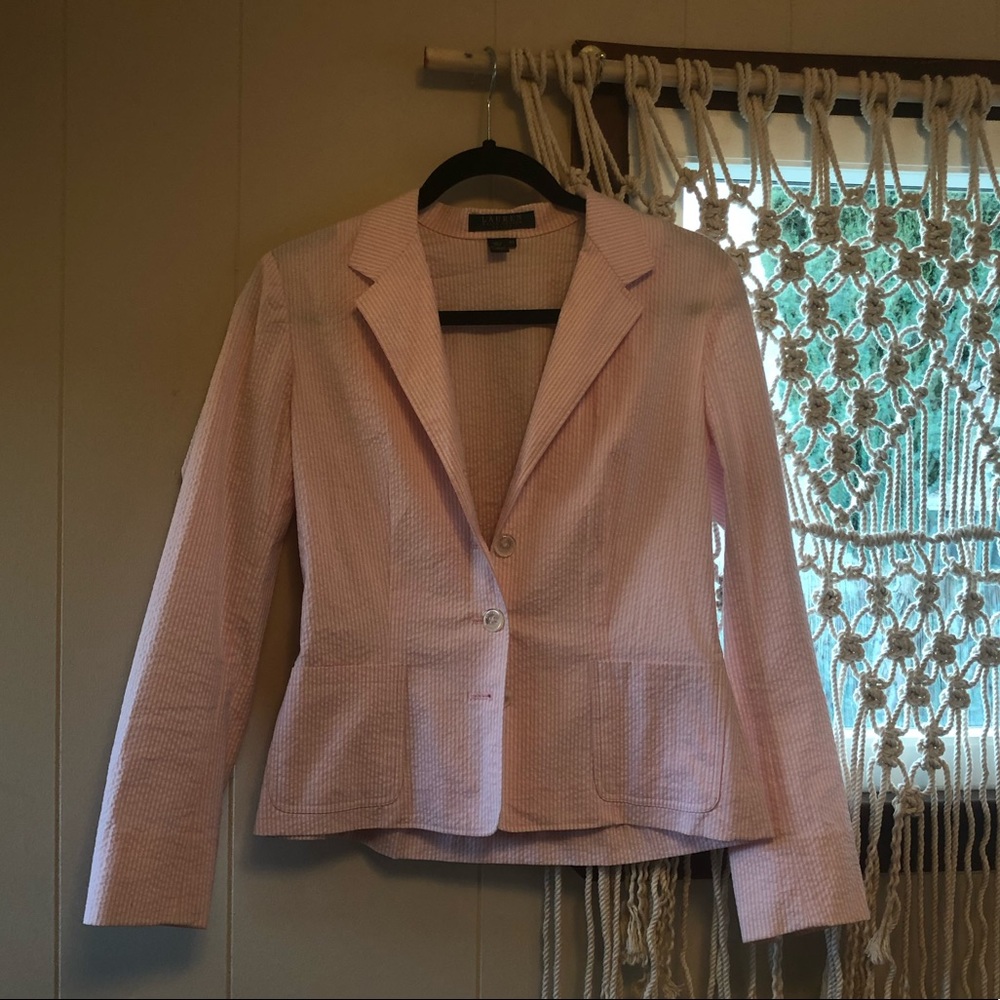 Pink Ralph Lauren Seersucker Blazer - Picture 6 of 6